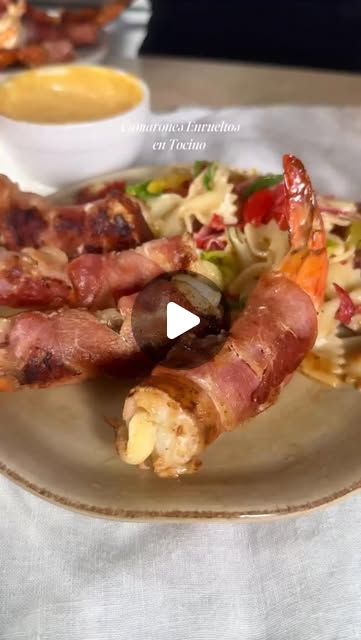 Camarones rellenos de queso envueltos en tocino 🥓 🍤 1 kg…